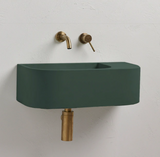 NNEDSZ New Concrete Cement Wash Basin Counter Top Matte Lake Green Wall Hung Basin