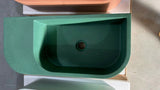 NNEDSZ New Concrete Cement Wash Basin Counter Top Matte Lake Green Wall Hung Basin