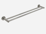 NNEDSZ Luxurious Brushed Nickel Stainless Steel 304 Towel Rack Rail - Double Bar 800mm