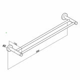 NNEDSZ Luxurious Brushed Nickel Stainless Steel 304 Towel Rack Rail - Double Bar 800mm