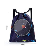NNEDSZ Blue Waterproof Drawstring Beach Bag L Size For Kids Wet & Dry Separation Shoulder Strap - Grey L