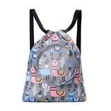 NNEDSZ Blue Waterproof Drawstring Beach Bag L Size For Kids Wet & Dry Separation Shoulder Strap - Grey L
