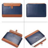NNEDSZ 13-14 Inch Horizontal Microfiber Notebook Liner & Power Bag - Gray & Brown