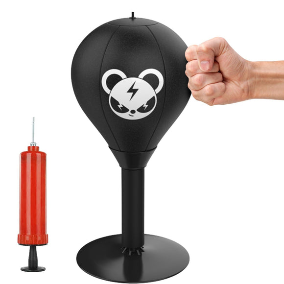 NNEDSZ Desktop Speed Ball For Boxing Training - Bear Design With Gloves & Pump - Bear+Pump
