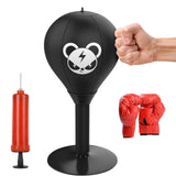 NNEDSZ Desktop Speed Ball For Boxing Training - Bear Design With Gloves & Pump - Bear+Pump