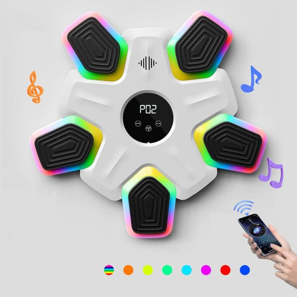 NNEDSZ Bluetooth Music Boxing Machine - 4 Modes 9 Speeds Colourful Lights - Only Machine White