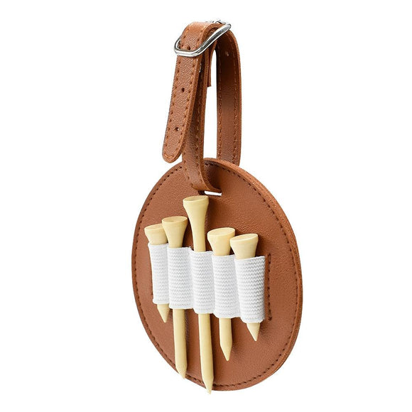 NNEDSZ Double-sided Leather Golf Spike Insert Bag - Outdoor Waist Hanging Storage - Double-Sided Brown