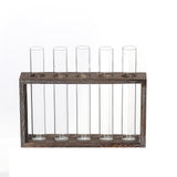 NNEDSZ Minimalist Hydroponic Glass Vase with Wooden Frame for Coffee Shop Decor