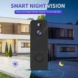 NNEDSZ Wireless Wifi Video Doorbell With Night Vision And Ai Recognition - 720P - 1800 Mah