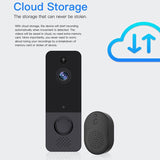 NNEDSZ Wireless Wifi Video Doorbell With Night Vision And Ai Recognition - 720P - 1800 Mah