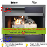 2-pack Magnetic Fireplace Draft Stopper - 101.6 x 10.16cm - Block Cold Air