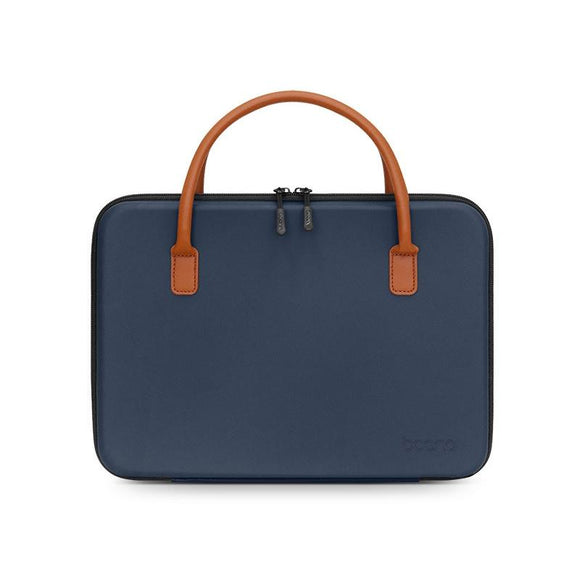 NNEDSZ Waterproof Leather Computer Bag - Multifunctional Navy Blue