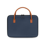 NNEDSZ Waterproof Leather Computer Bag - Multifunctional Navy Blue