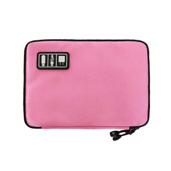 NNEDSZ Portable Multifunctional u Disk Storage Bag for Mobile Phone Accessories - Pink
