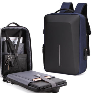 NNEDSZ Anti-theft Hard Shell Backpack for Men - Blue