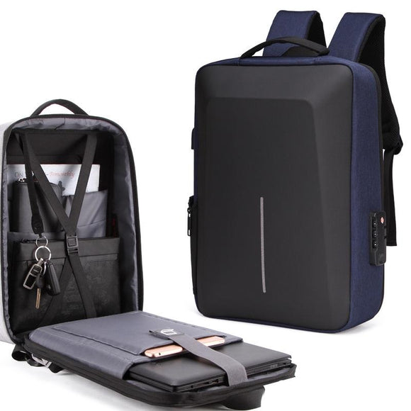 NNEDSZ Anti-theft Hard Shell Backpack for Men - Blue