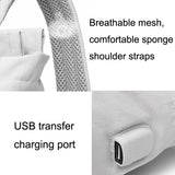 NNEDSZ Waterproof Usb Laptop Backpack - Gray Large