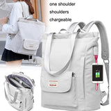 NNEDSZ Waterproof Usb Laptop Backpack - Gray Large
