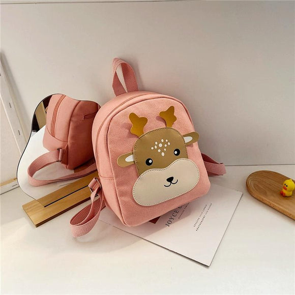 NNEDSZ Adorable Bear Schoolbag for Kids - Cartoon Design - Deer Pink