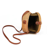 NNEDSZ Handmade Rattan Bag With Buckle Bowknot Design Perfect For Autumn And Beach Days 20X20X8Cm