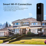 NNEDSZ Wireless Wifi Video Doorbell With Night Vision And Ai Recognition - 720P - Without Battery