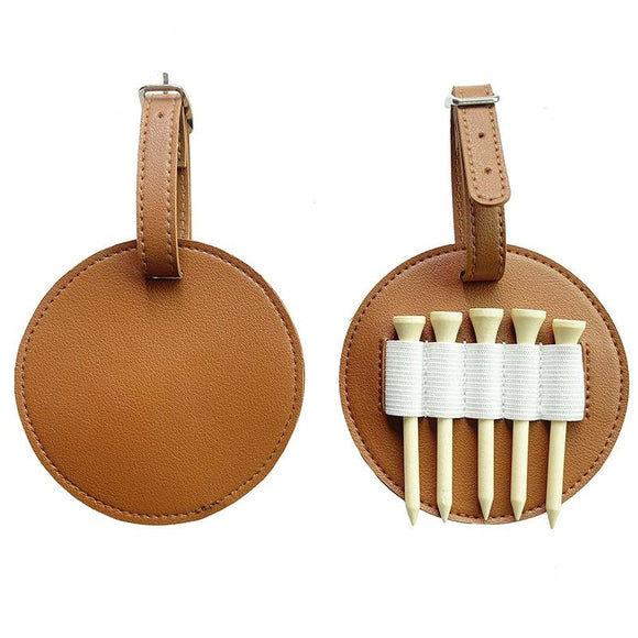 NNEDSZ Double-sided Leather Golf Spike Insert Bag - Outdoor Waist Hanging Storage - Single-Sided Brown