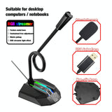 NNEDSZ Flexible Usb Microphone With Rgb Lighting For Voice Chat And Video Conferencing