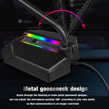 NNEDSZ Flexible Usb Microphone With Rgb Lighting For Voice Chat And Video Conferencing