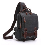 NNEDSZ Canvas Chest Bag For Outdoor Travel Black