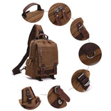 NNEDSZ Canvas Chest Bag For Outdoor Travel Black