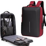 NNEDSZ Anti-theft Hard Shell Backpack for Men with Alloy Frame - Red