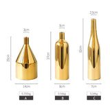 NNEDSZ Gold Plated Ceramic Flower Vase - Desktop Decorative Three-piece Set