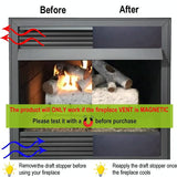 2-pack Magnetic Fireplace Draft Stopper - 101.6 x 15.24cm - Block Cold Air