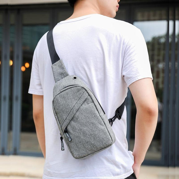 NNEDSZ Men Oxford Cloth Chest Bag Snowflake Gray Ideal For Sports And Travel