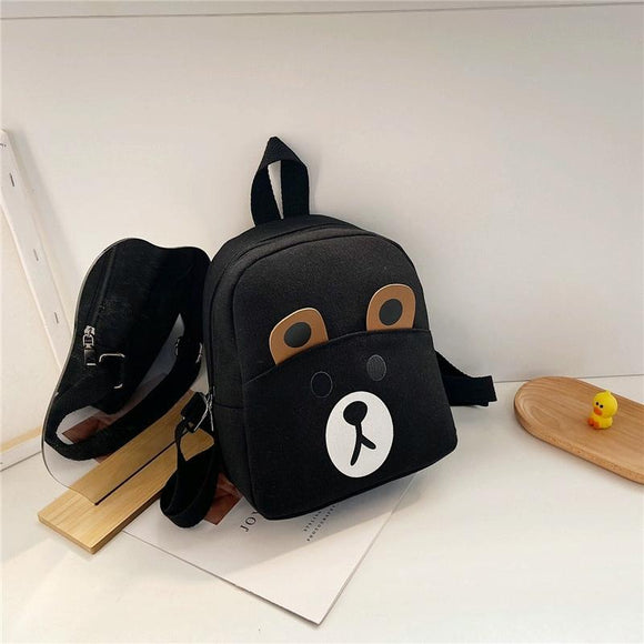 NNEDSZ Adorable Bear Schoolbag for Kids - Cartoon Design - Bear Black