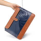 NNEDSZ 14-15.4 Inch Horizontal Microfiber Notebook Liner & Power Bag - Black & Brown