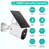 NNEDSZ Solar-Powered Wifi Camera 1080P Hd Motion Detection Night Vision 2-Way Audio Tf Card