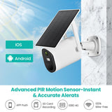 NNEDSZ Solar-Powered Wifi Camera 1080P Hd Motion Detection Night Vision 2-Way Audio Tf Card