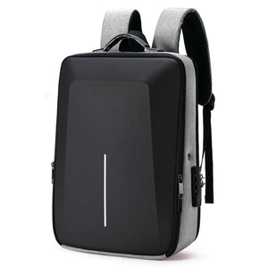 NNEDSZ Anti-theft Hard Shell Backpack for Men with Alloy Frame - Gray