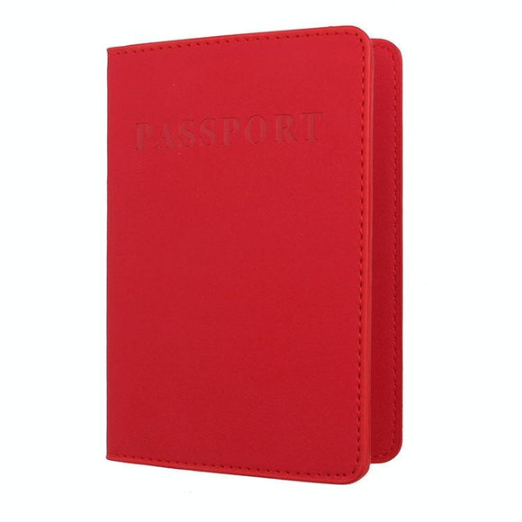 NNEDSZ Frosted Pu Multi Card Passport Holder Big Red