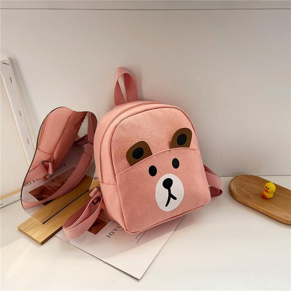 NNEDSZ Adorable Bear Schoolbag for Kids - Cartoon Design - Bear Pink