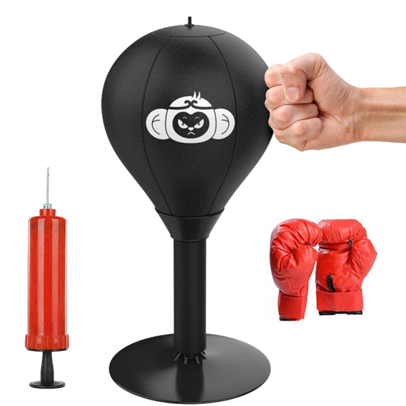 NNEDSZ Desktop Speed Ball For Boxing Training - Bear Design With Gloves & Pump - Monkey+Children Gloves+Pump