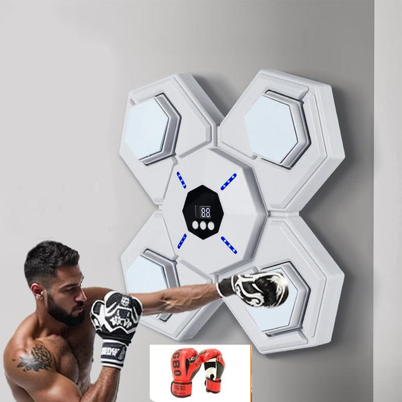 NNEDSZ Rechargeable Bluetooth Boxing Machine With Adult & Child Gloves - Blue - With Adult Gloves Blue