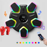 NNEDSZ Bluetooth Music Boxing Machine - 4 Modes 9 Speeds Colourful Lights - With Adult Gloves Black