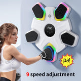 NNEDSZ Bluetooth Music Boxing Machine - 4 Modes 9 Speeds Colourful Lights - With Adult Gloves Black