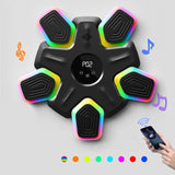 NNEDSZ Bluetooth Music Boxing Machine - 4 Modes 9 Speeds Colourful Lights - With Adult Gloves Black