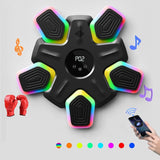 NNEDSZ Bluetooth Music Boxing Machine - 4 Modes 9 Speeds Colourful Lights - With Adult Gloves Black