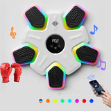 NNEDSZ Bluetooth Music Boxing Machine - 4 Modes 9 Speeds Colourful Lights - With Adult Gloves Black