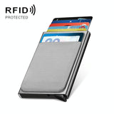 NNEDSZ Automatic Pop Up Card Holder Wallet - Gray Metal
