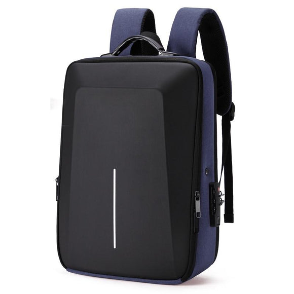NNEDSZ Hard Shell Backpack Alloy Frame Anti-theft Computer Bag for Men Blue
